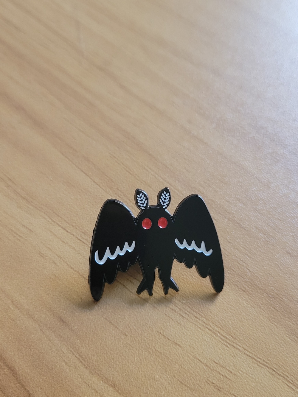 👻BUY 1 GET 1 FREE👻Black Mothman Enamel Brooch with Red Accent Eyes
